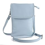 Befen Cell Phone Crossbody Wallet Purse, Women Small Leather Crossbody Bag - Sky Blue