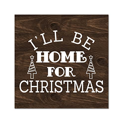 Plaque murale vintage en bois de Noël 35x35 cm pour décoration intérieure