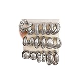 IFKM 9 Pairs Silver Hoop Earrings Set For Women Hypoallergenic Chunky Chain Twisted Open Hoops Dangle Earring Packs For Birthday Party Christmas Fashion Jewelry Gift