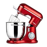 Kitchen in the box Robot Pâtissier 8L Grande Capacité, Batteur sur Socle 2000W, Pétrin Professionnel avec Fouet, Batteur Plat, Crochet Pétrisseur, 10 Vitesses + Pulse, Bol Inox