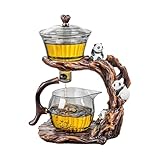 Generisch GlassTeeset, Lazy Kungfu Tee kanne Set, Infuser Magnetische Wasser Durchlauf Tee Tropft Schüssel, Transparent Für Lose Teesiebe Kaffee Blumentee