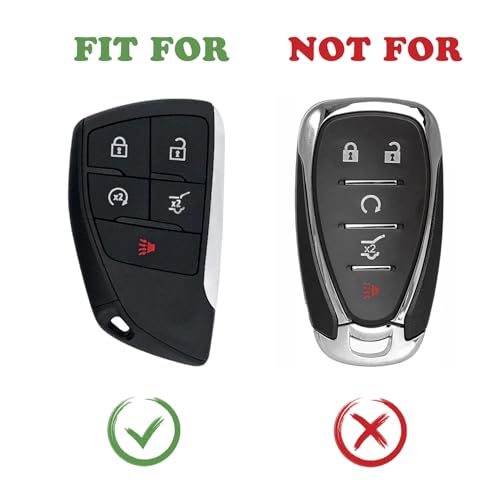 TANDRIVE Key Fob Cover for 2026 2025 2024 Chevy Equinox Traverse Blazer EV GMC Acadia Terrain and 2026-2021 Buick Envision, 5 Button, Silicone, 2-Pack, Black and Red by TANDRIVE - Image 2