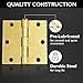 Design House Door Hinges for Interior Doors 10-Pack 3-1/2-inch x 3-1/2-inch, Design House Square Corner Steel Door Hinge Door Hardware, Satin Brass, 181461