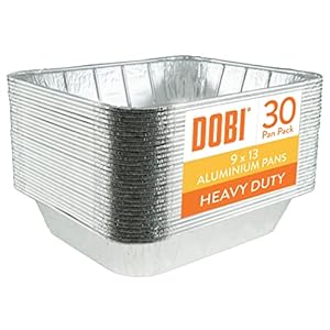 Aluminum Pans 9×13 [30-Pack] Disposable Foil Pans, Half-Size Deep Heavy-Duty Tins for Grilling, Baking, Cooking, Roasting, Heating, Freezing and Serving Food