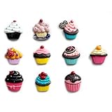 10 Pack 3D Cupcake Fridge Magnets - Large 2.4' Realistic Dessert Magnets for Refrigerator, Strong Hold Kitchen Decor, Fun Office & School Locker Accessories (Assorted Designs)