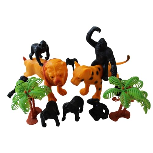 34 Animais Da Selva Brinquedo Selvagem Miniaturas Colecionaveis Da Floresta Safari Gorila Leão Giraf