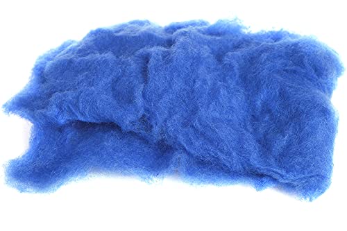Image of Desert Breeze Distributing Maori Wool Carded Batting, 100% Natural New Zealand Wool Made by DHG in Italy for Needle Felting, 3.5 OZ, 27 Micron, Color Royal Blue