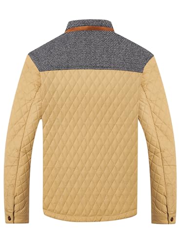 HOOD CREW Men's Lightweight Quilted Down Jacket for Autumn Winter Business Casual