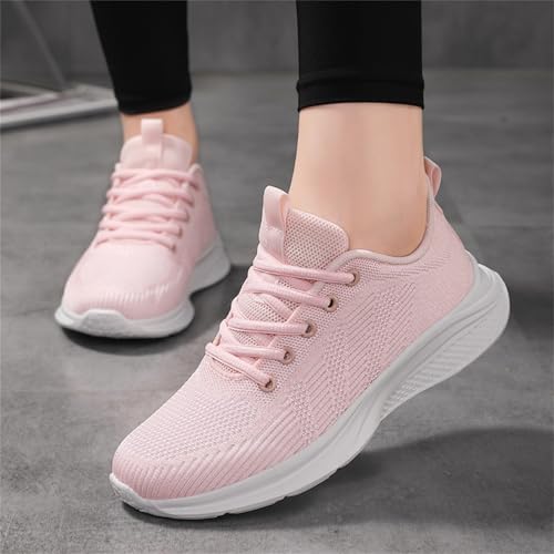 Baskets d'été légères pour femme en maille unie rose