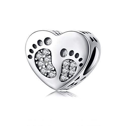 Cuentas de amor con huella CMBSSTFC de plata el regalo de nacimiento ideal para mamá