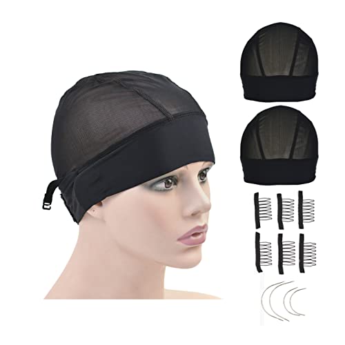 Ytbyt 2 Pcs Headband Wig Caps Adjustable Mesh Wig Grip Cap Ice Silk Material For Making Headband Wigs (Mesh Wig Caps) #TOP20