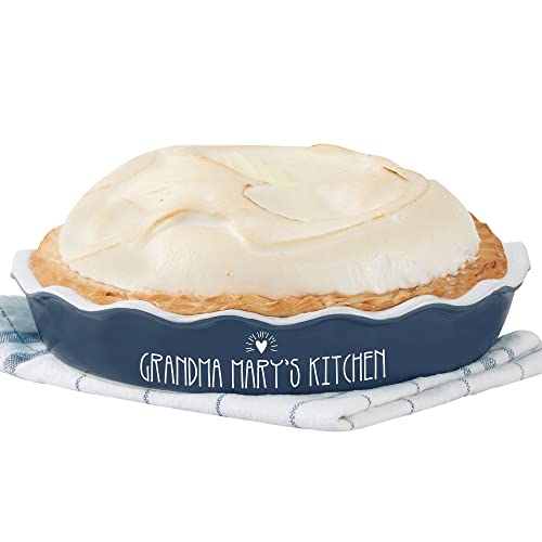 Personalization Universe Made with Love Personalized Classic Pie Dish, Hand-Glazed Stoneware, Oven to Table Baking Dish, Ideal for Pies and Casseroles, Dishwasher Safe - Navy Personalization Universe Made with Love Personalized Classic Pie Dish, Hand-Glazed Stoneware, Oven to Table Baking Dish, Ideal for Pies and Casseroles, Dishwasher Safe - Navy