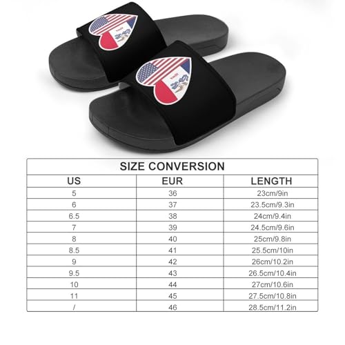 U.S. and Iowa Flag Non Slip Slides Sandals for Women Men Quick Drying Shower Shoes for Bathroom Pool Beach2