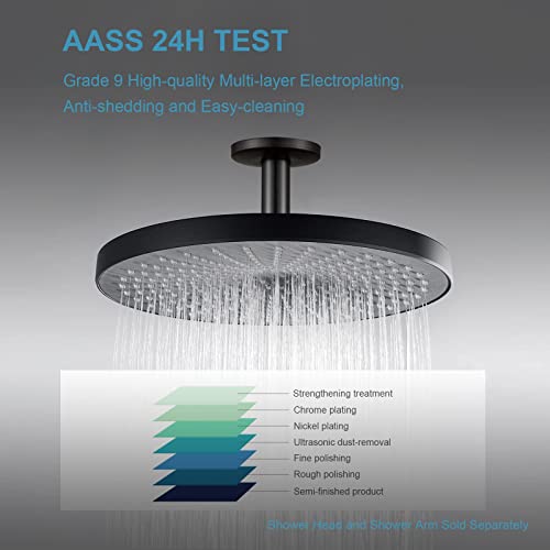 Offo Shower Arm With Flange 3 Inches Oil Rubbed Bronze Ceiling Mount Replacement Rain Shower Head Straight Arm Ceiling-Mounted For Fixed Shower Head & High Pressure Rain #TOP3