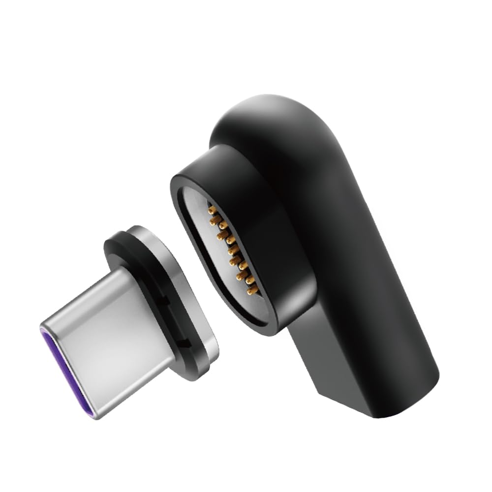 CIO マグネット変換アダプタ USB-C(メス) to USB-C(オス) L字 タイプc ケーブル 磁石で脱着可能に 100W USB2.0 480Mbps(映像非対応)(ブラック)商品画像
