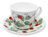 Roy Kirkham Alpine Strawberry Breakfast Cup & Saucer in Fine Bone China Tea Set
