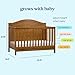 Davinci Charlie 4-in-1 Convertible Baby Crib - GREENGUARD Gold Certified Convertible Crib to Toddler Bed, Daybed, Full-Size Wooden Bed, Durable, 4 Adjustable Mattress Heights - Chestnut