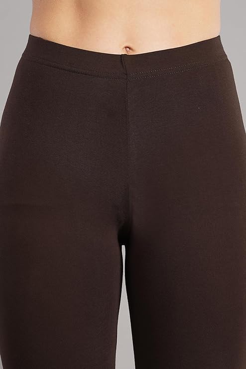 Image of Women Cotton Solid Belt Ankle Length Legging Four Way Lycra Leggings