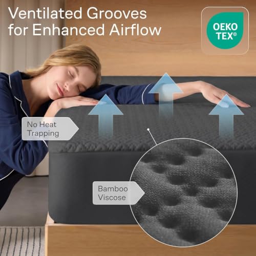 Image of 100% Waterproof Noiseless & Breathable Twin XL Size Mattress Protector Gray