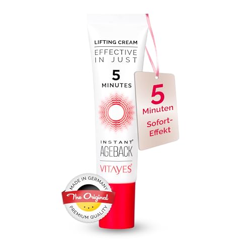 Vitayes Instant Ageback - Anti-Aging Gesichtscreme mit Soforteffekt - 7ml - Reduziert Falten & Augenringe bis zu 9h - Vegan & Tierversuchsfrei
