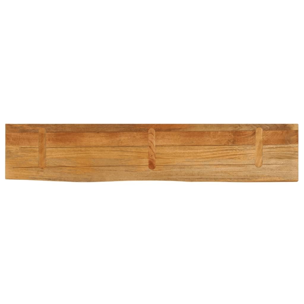 Piano da tavolo con bordo ad albero, in legno massiccio di mango, 160 x 20 x 3,8 cm, robusto piano di legno per mobili fai da te, piastra di ricambio per scrivania, piano di lavoro, tavolo da