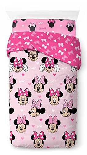 Miniatura 2 de Disney Minnie Hearts Love Juego De Cama De 3 Piezas, 100 Algodón, 135 X 200 Cm, Tamaño Individual, Funda Nórdica Sábana Bajera Ajustable De 90 X 200 Cm Funda De Almohada De 80 X 80 Cm