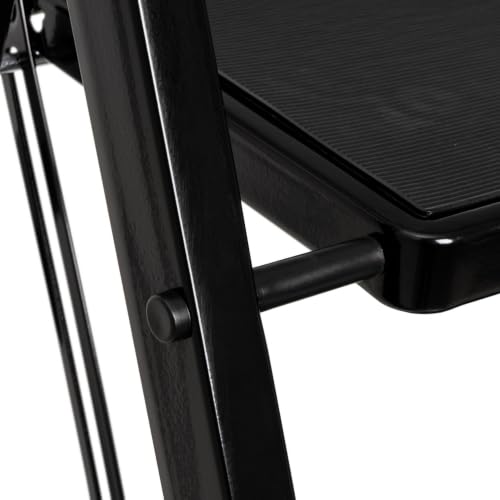 Miniatura 4 de Lolahome - Escalera Plegable De 2 Peldaños Antideslizantes De Acero Color Negro. Soporta 150 Kg. Medidas Abierta: 46x55x82 Cm. Medidas Plegada: 45x4x90 Cm. Cumple Normativa En14183