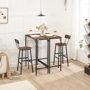 Narrow Bar Table 63 Inch Pub Table for Dining Room Counter Bar Table with Sturdy Metal Frame Connectable Bar Table Multifunctional Console Table Rustic Brown BTHR1601