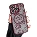 XIZYO Magnetic Case for iPhone 14 Pro Max, Floral Flower Cute Aesthetic Case [Compatible with Magsafe] for Women Girls Rose Pattern Slim TPU Bumper Shockproof Protective Cover, Branch Rose/Wine Red