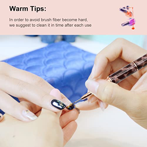 Liner Brush For Nails,5Pcs Double-Ended Nail Art Liner Brush,Super Fine Metal Handle Professional Nail Design Brush Set,Long Liner Detailing Striper Brush For Nail Art Thin Lines,Tiny Details,Fine Drawing,Size 5/7/9/11/14/15/17/20/22/25Mm #TOP6