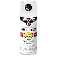Rust-Oleum 376870 Stops Rust Custom Spray 5-in-1 Spray Paint, 12 oz, Satin White