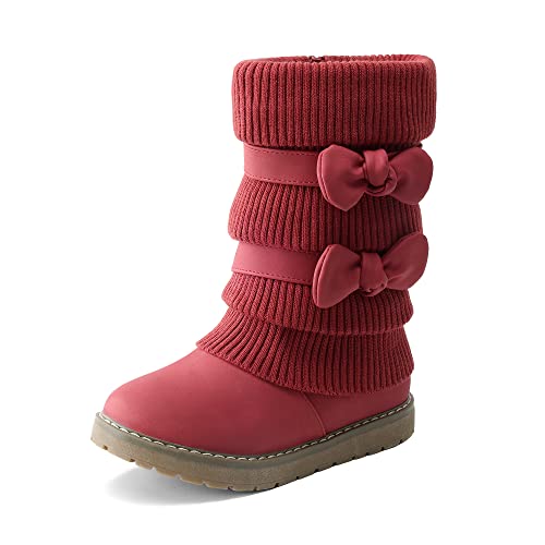 DREAM PAIRS Girl's Winter Snow Boots Faux Fur Lined Mid Calf Shoes for Toddler/Little Kid/Big Kid