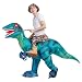 Inflatable Dinosaur Costume Riding a T-REX Air Blow-up Deluxe Halloween Costume Red