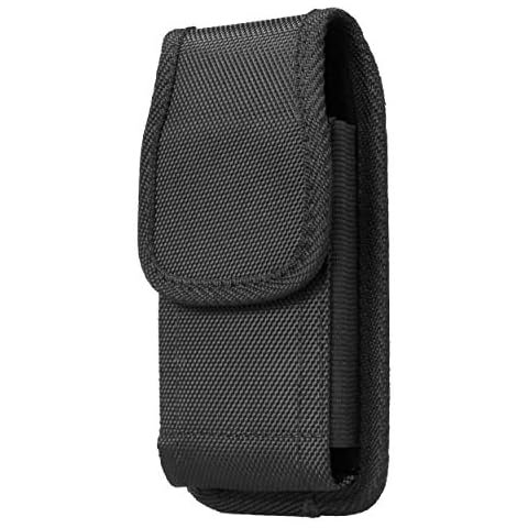 AQ Mobile Vertical Holster Belt Case Size XL (Inner Size: 6.5 x 3.15 x 0.43 in) Nylon, Belt Clip, for Apple iPhone 15 Pro Max, 14 Pro Max Samsung Galaxy S24 Ultra, S23 Ultra A15 A25 A35 Pixel 9 Pro Cover