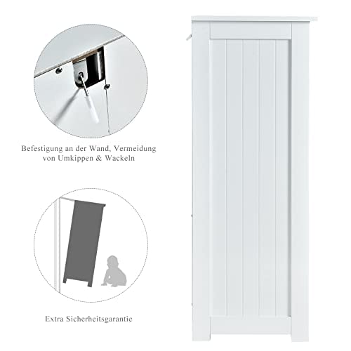 COSTWAY Meuble Bas Blanc (L x l x H) 60 x 30 x 81 cm