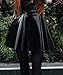 SEMATOMALA Women's PVC PU Leather Short Skater Skirt Black Latex Wet Look Shiny Pleated Flared A Line Mini Skirt Clubwear(BL,L)