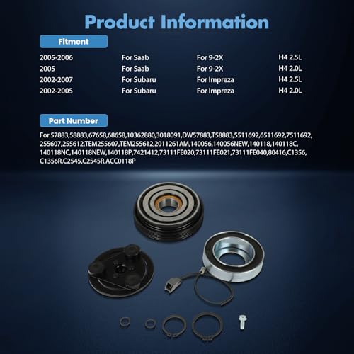Image of ECCPP AC Compressor Clutch for Subaru Impreza 2.0L 2.5L 2002-2007