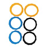 OKUMEYR 6個 マイク用シリコン防滑リング 角形設計 転がり防止耐久性 ブラック ブルー オレンジ各付き ワイヤレス対応マイクアクセサリ