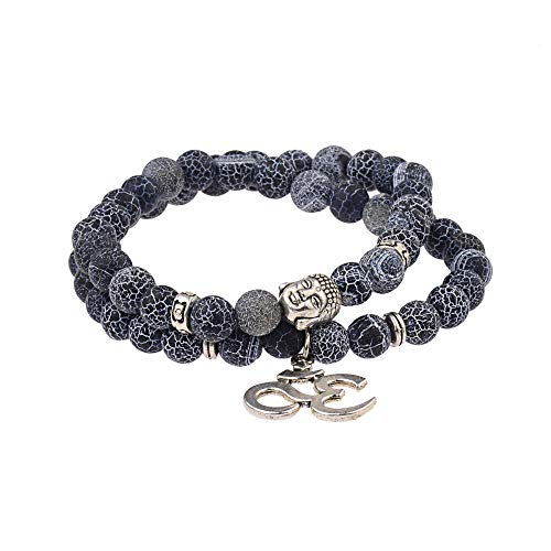 Bracelet en pierre naturelle fait main de perles tissées multicouche