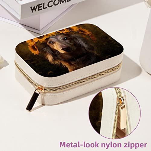Caja de almacenamiento compacta de terciopelo con cremallera para joyas de perro 7