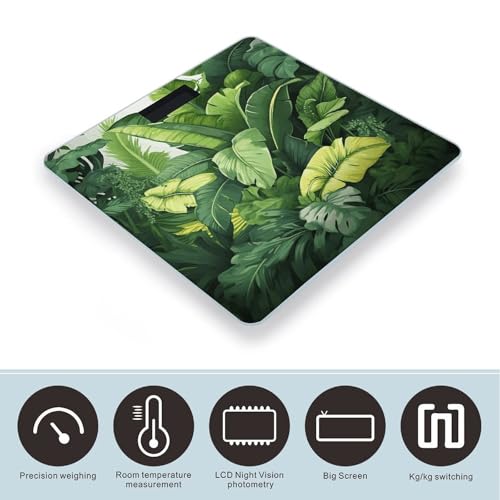 Báscula digital para baño con diseño hojas de banana miniatura 3