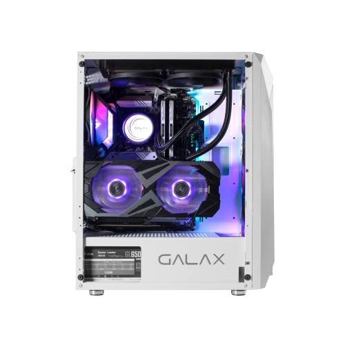 Image of GALAX PC Case Revolution-05 (REV-05W) White Gaming Cabinet | Supports ATX, M-ATX, ITX | 4 RGB Cooling Fans | Mesh Panel | Spacious Interior | Tempered Glass