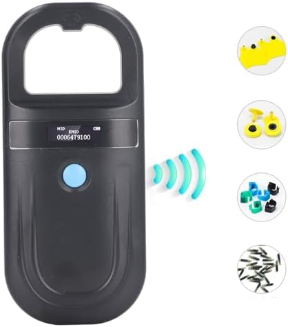 FOSA Animal ID Reader, Microchip Reader Scanner, Mini Animal Scanner, 134.2KHz ISO11784 85 FDX B EMID Handheld Pet Tag Chip Scanner USB Charging Built in Buzzer, 5.9inch, fosaqtaxo7vu5n