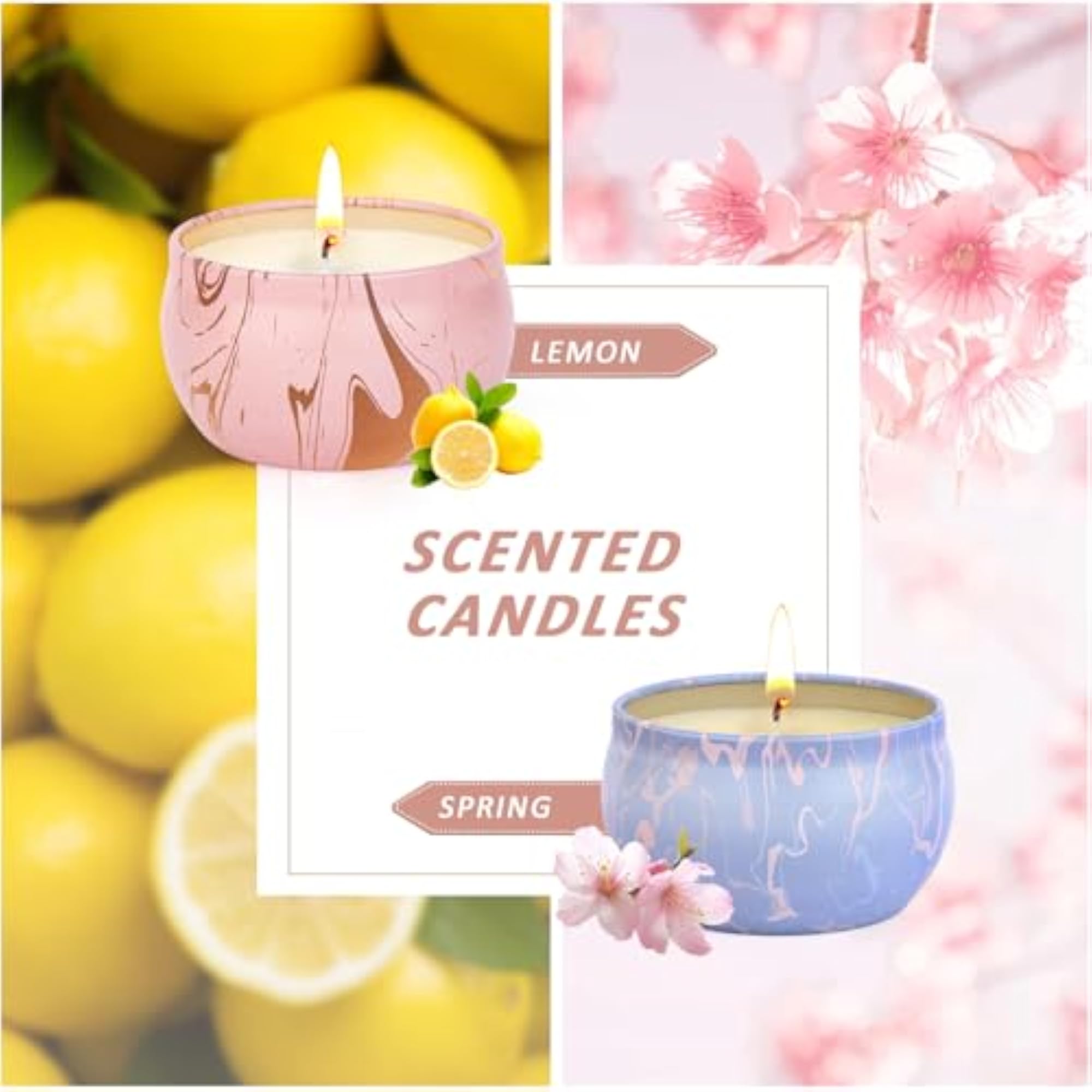 Scented Candle Gift Set, 2 Packs Natural Candles