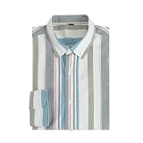 [CEEN] シャツ メンズ 長袖 ストライプ柄 綿 春秋服 オシャレ ビジネス カジュアル ワイシャツ ボタンダウン オックスフォード カラフル ジャケット 大きいサイズ