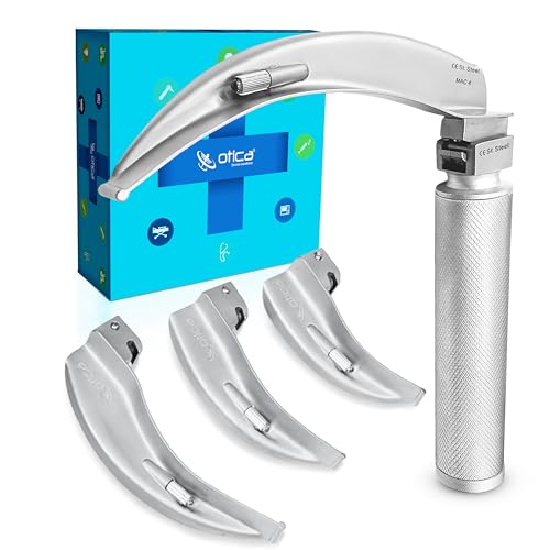 Image of OTICA Adult Macintosh Type LED Laryngoscope Set (Blade Size: 1,2,3 and 4)