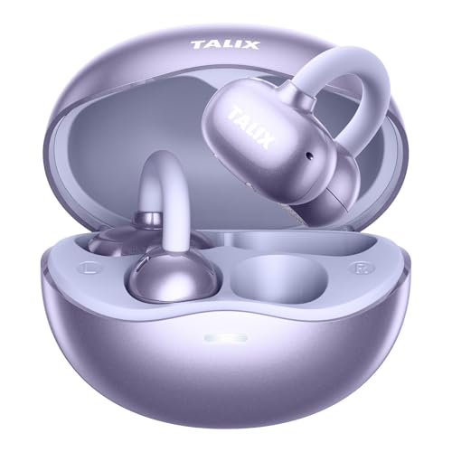 Image of TALIX Ultra Open Ear Earbuds X6, Clip-On Headphone with Directional Sound, Ultra-Light Comfort Fit, Bluetooth 5.4 Wireless Earbuds, 26H Playtime, Spatial Sound, for Running, Workout& Daily Use(Purple)