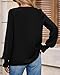 Okiwam Womens Long Sleeve Tops V Neck Shirts Dressy Casual Blouses Business Work Clothes 2026 Fall Fashion Outfits-L Black