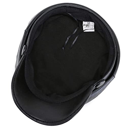 Gorra octogonal de mujer estilo boina de piel sintética miniatura 7