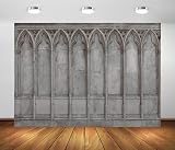 BELECO 3x2m Stoff Gotische Kirchenwand Hintergrund Gotische Spitzbögen Geschnitzte Wand Gebäude Hintergrund Mittelalterliche Burg Religiöse Deko Fotobox